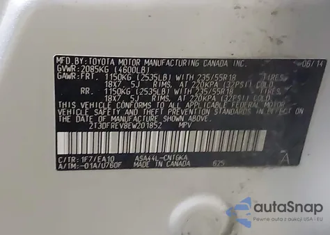 2014 Toyota Rav4 Limited from USA, damaged, VIN 2T3DFREV8EW201852